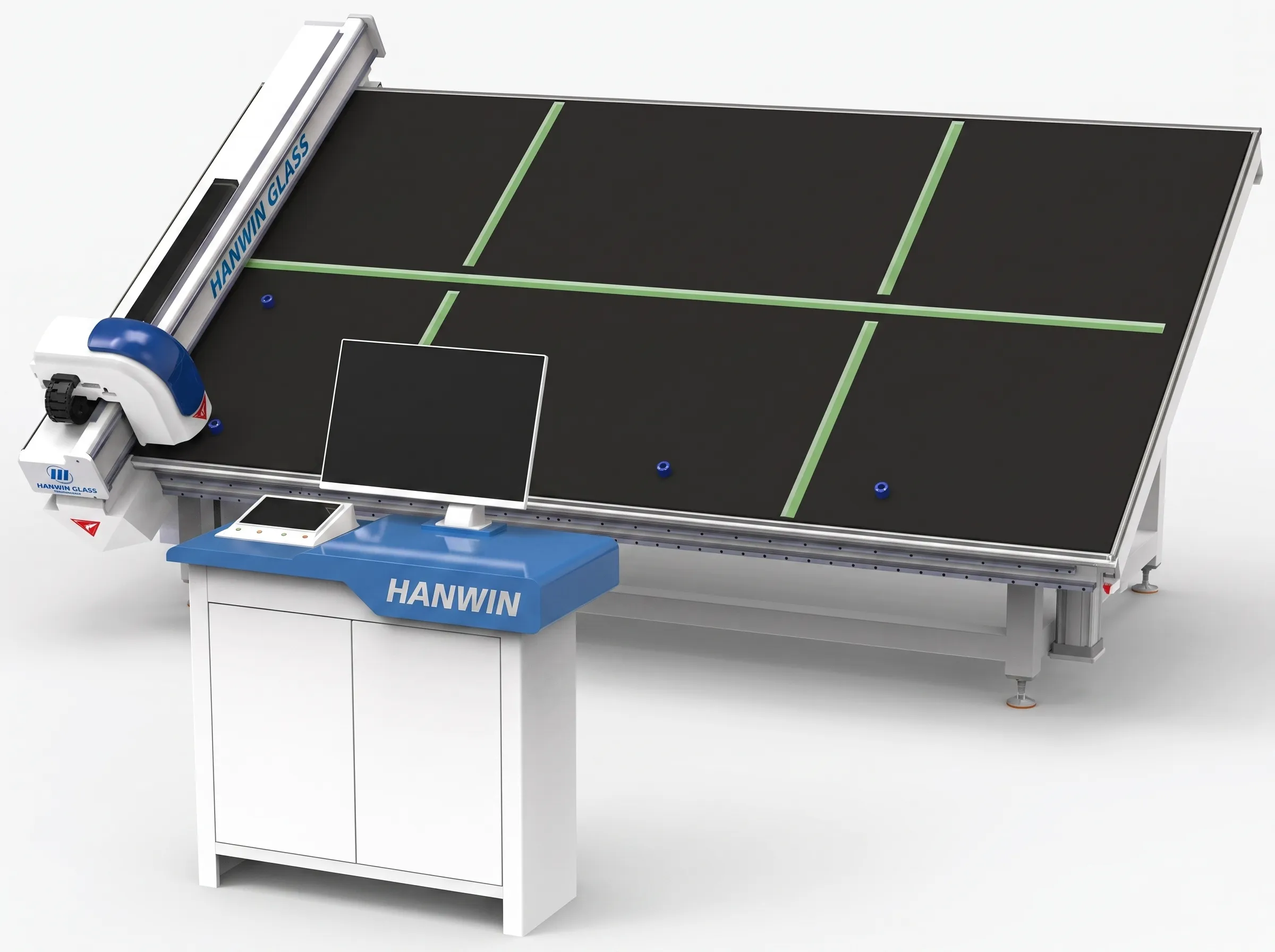 Tilting glass cutting machine